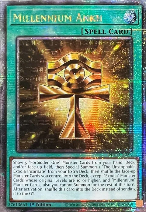 Millennium Ankh Quarter Century Secret Rare INFO-EN053 Yu-Gi-Oh card from The Infinite Forbidden