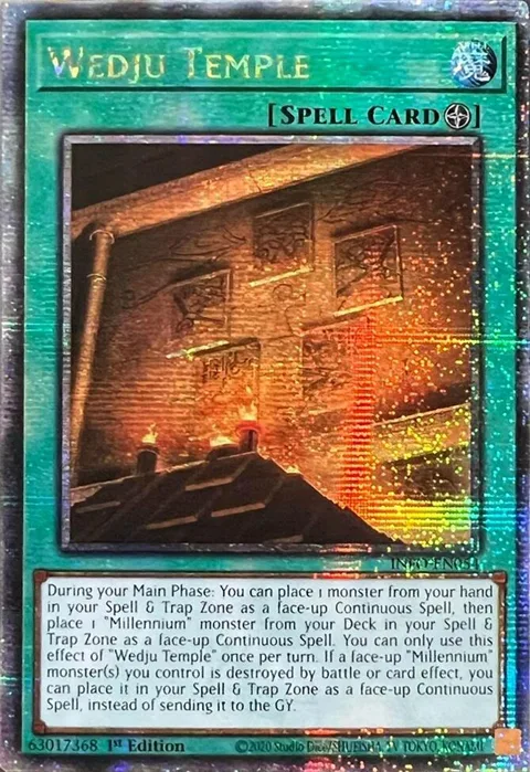 Wedju Temple Quarter Century Secret Rare INFO-EN054 Yu-Gi-Oh card from The Infinite Forbidden