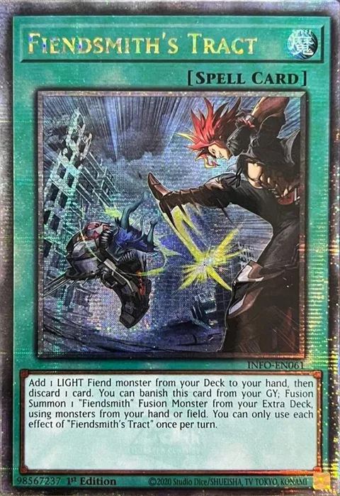 Fiendsmith's Tract Quarter Century Secret Rare INFO-EN061 Yu-Gi-Oh card from The Infinite Forbidden