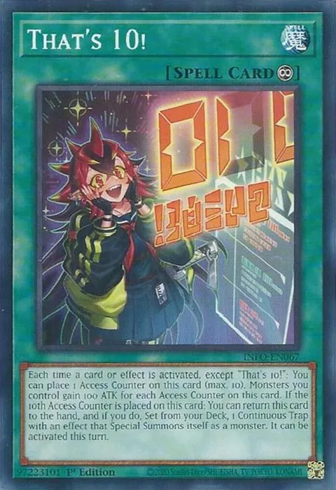That's 10! INFO-EN067 Yu-Gi-Oh card from The Infinite Forbidden
