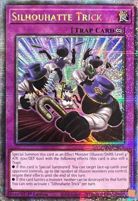 Silhouhatte Trick Quarter Century Secret Rare INFO-EN079 Yu-Gi-Oh card from The Infinite Forbidden