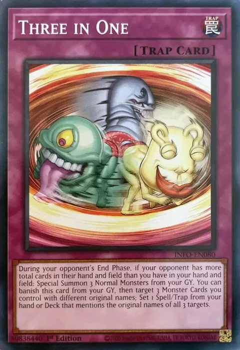 Three in One INFO-EN080 Yu-Gi-Oh card from The Infinite Forbidden