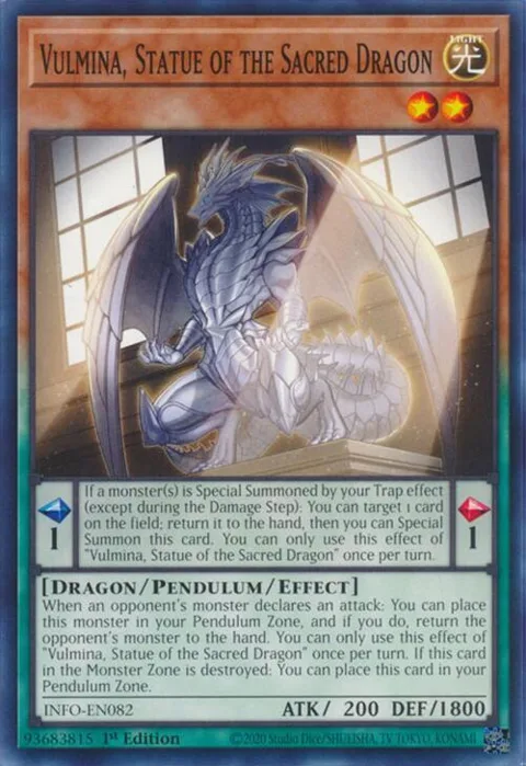 Vulmina, Statue of the Sacred Dragon INFO-EN082 Yu-Gi-Oh card from The Infinite Forbidden