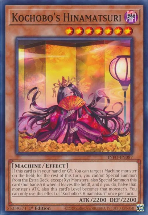 Kochobo's Hinamatsuri INFO-EN087 Yu-Gi-Oh card from The Infinite Forbidden