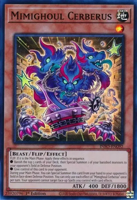 Mimighoul Cerberus INFO-EN092 Yu-Gi-Oh card from The Infinite Forbidden