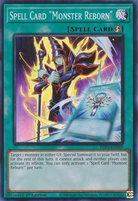 Spell Card "Monster Reborn" INFO-EN099 Yu-Gi-Oh card from The Infinite Forbidden