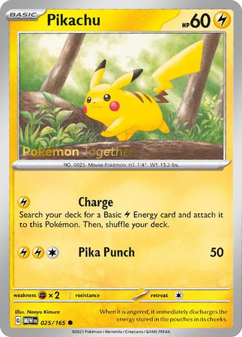 Pikachu - 025/165 Pokemon Together #025/165 Pokémon card from Miscellaneous Cards & Products