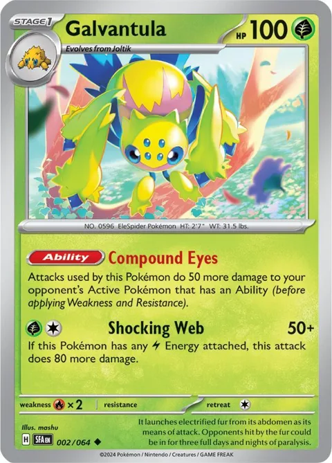 Galvantula #002/064 Reverse Holofoil Pokémon card from Shrouded Fable