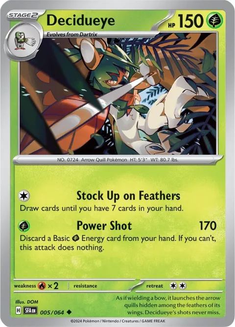 Decidueye #005/064 Reverse Holofoil Pokémon card from Shrouded Fable