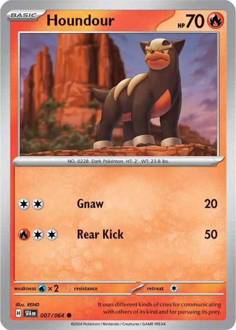 Houndour #007/064 Reverse Holofoil Pokémon card from Shrouded Fable