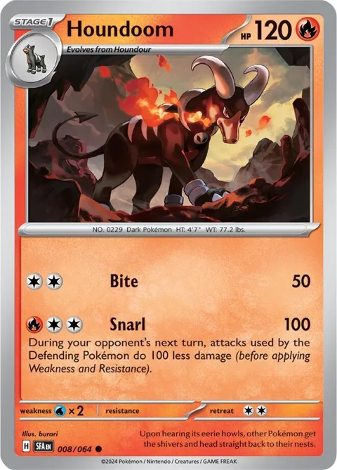 Houndoom #008/064 Pokémon card from Shrouded Fable