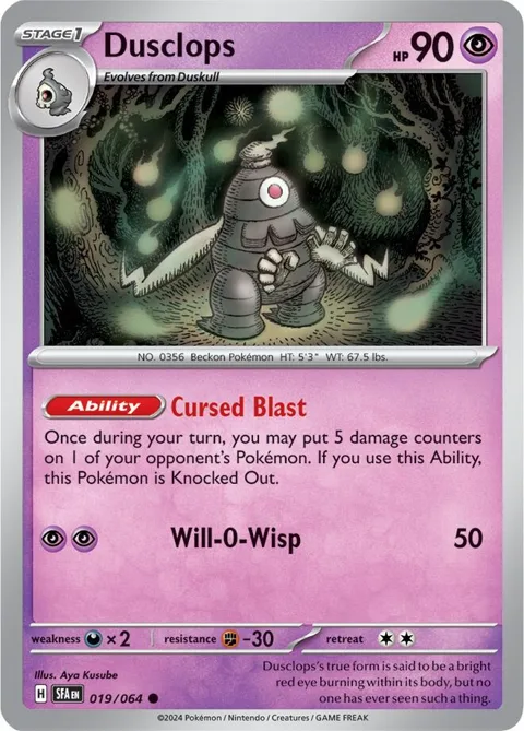 Dusclops #019/064 Pokémon card from Shrouded Fable