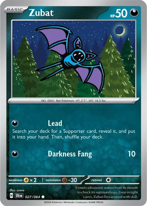 Zubat #027/064 Pokémon card from Shrouded Fable