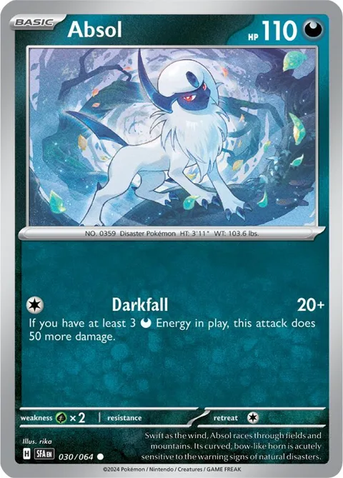 Absol #030/064 Reverse Holofoil Pokémon card from Shrouded Fable