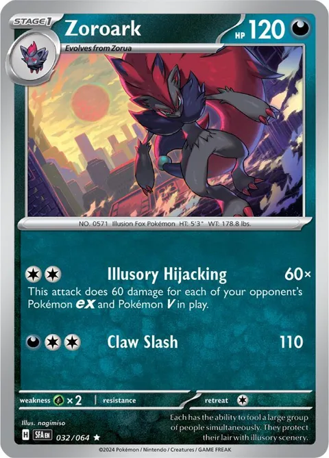 Zoroark #032/064 Holofoil Pokémon card from Shrouded Fable