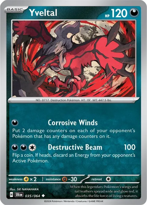 Yveltal #035/064 Pokémon card from Shrouded Fable