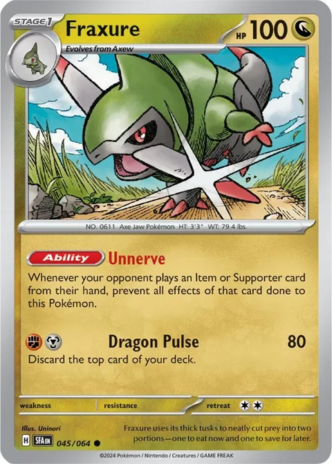 Fraxure #045/064 Pokémon card from Shrouded Fable