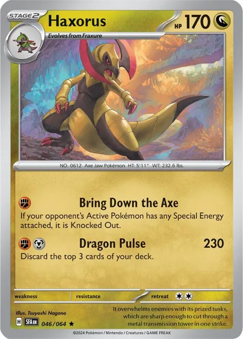 Haxorus #046/064 Holofoil Pokémon card from Shrouded Fable