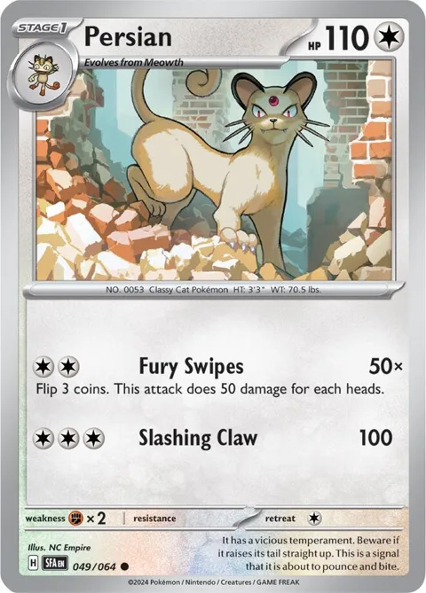 Persian #049/064 Pokémon card from Shrouded Fable