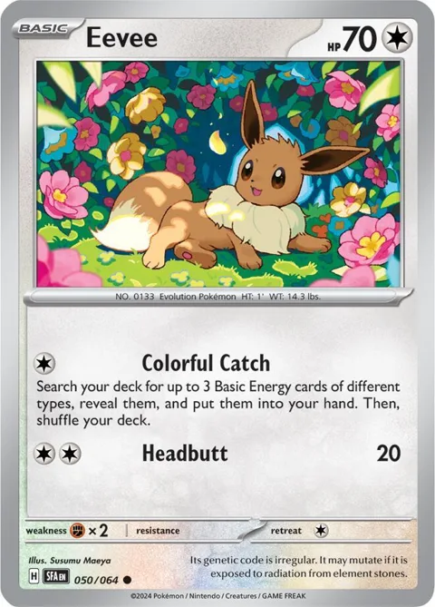 Eevee #050/064 Reverse Holofoil Pokémon card from Shrouded Fable
