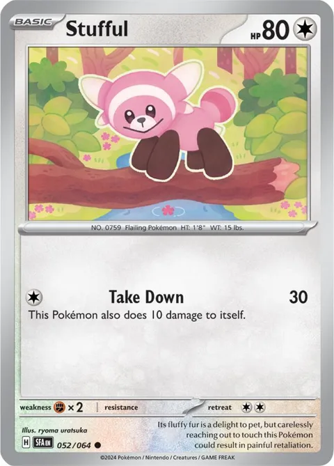 Stufful #052/064 Reverse Holofoil Pokémon card from Shrouded Fable