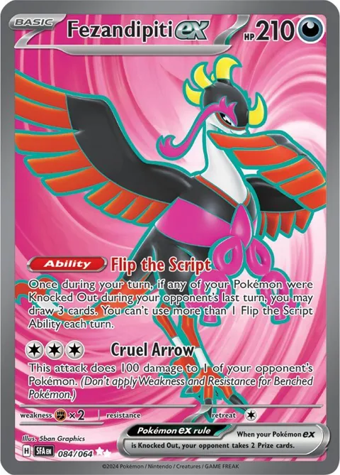 Fezandipiti ex #084/064 Holofoil Pokémon card from Shrouded Fable