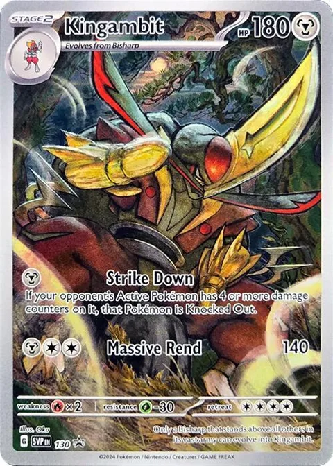 Kingambit #130 Holofoil Pokémon card from Scarlet & Violet Promo Cards
