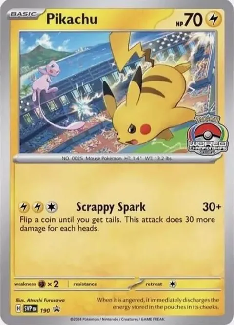 Pikachu #190 Pokémon card from Scarlet & Violet Promo Cards