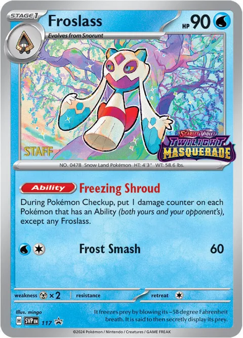 Froslass - 117 Prerelease [Staff] #117 Holofoil Pokémon card from Scarlet & Violet Promo Cards