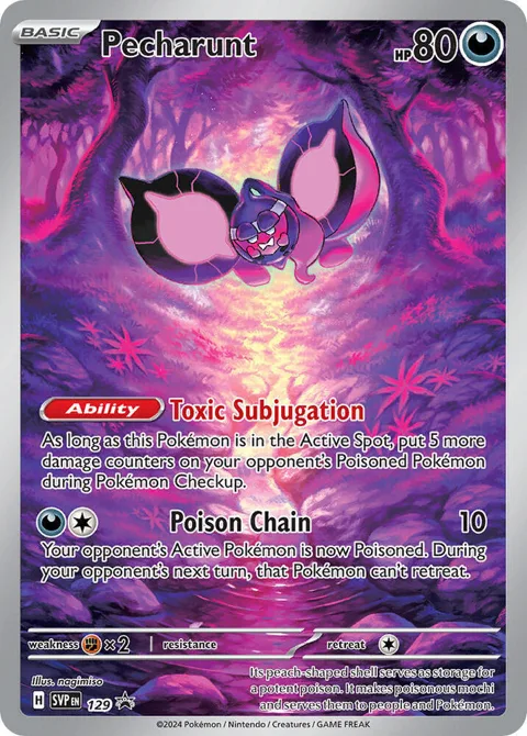 Pecharunt #129 Holofoil Pokémon card from Scarlet & Violet Promo Cards