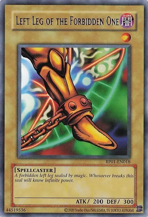 Left Leg of the Forbidden One RP01-EN018 RP01 Unlimited Rare Yu-Gi-Oh card from Retro Pack (2020 Date Reprint)