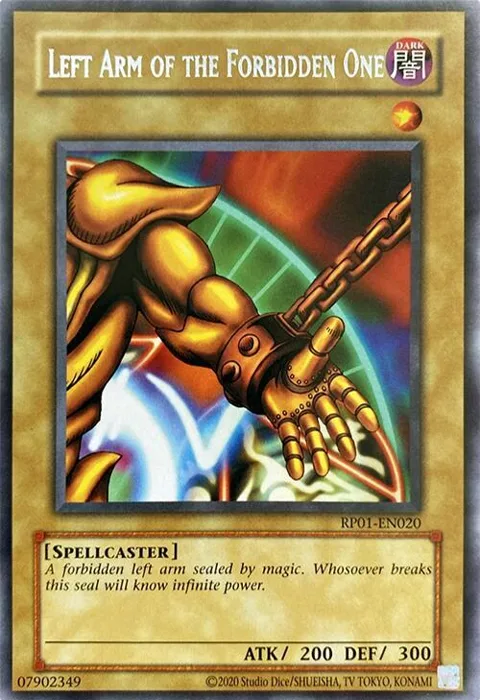 Left Arm of the Forbidden One RP01-EN020 RP01 Unlimited Rare Yu-Gi-Oh card from Retro Pack (2020 Date Reprint)
