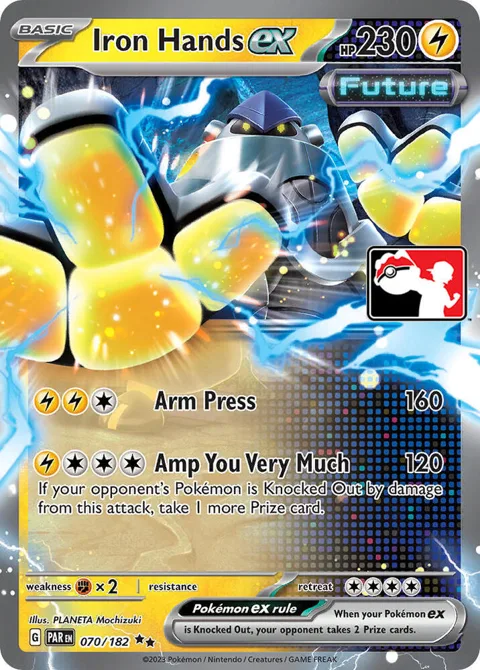 Iron Hands ex #070/182 Holofoil Pokémon card from Prize Pack Series Cards
