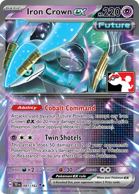Iron Crown ex #081/162 Holofoil Pokémon card from Prize Pack Series Cards