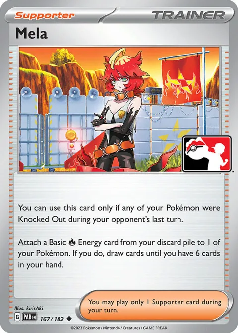 Mela #167/182 Pokémon card from Prize Pack Series Cards