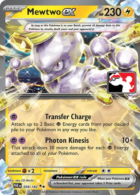 Mewtwo ex #058/182 Holofoil Pokémon card from Prize Pack Series Cards