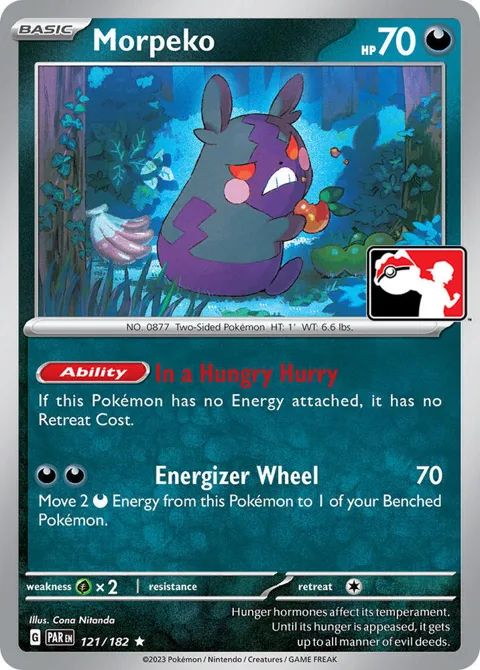 Morpeko #121/182 Pokémon card from Prize Pack Series Cards