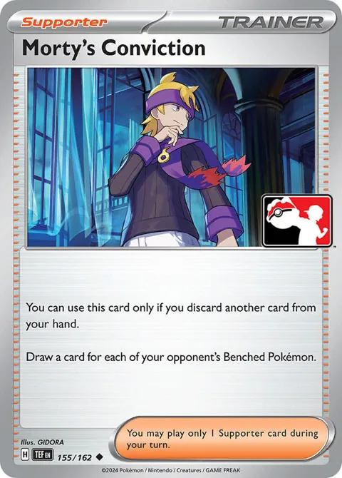 Morty's Conviction #155/162 Pokémon card from Prize Pack Series Cards