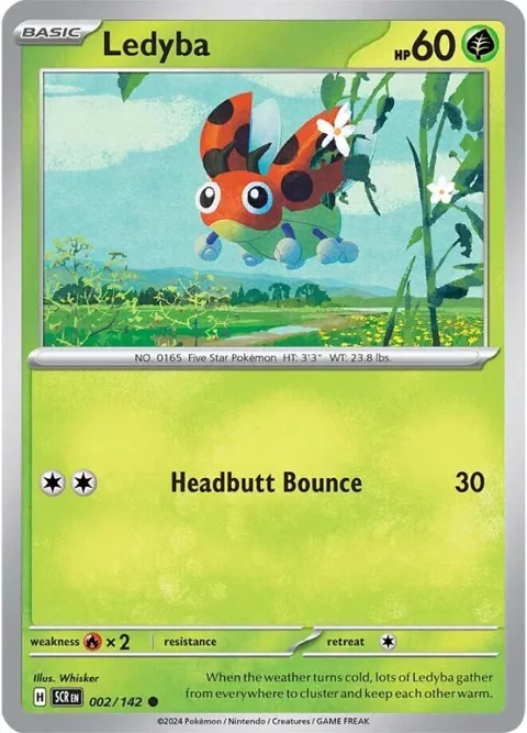 Ledyba #002/142 Pokémon card from Stellar Crown