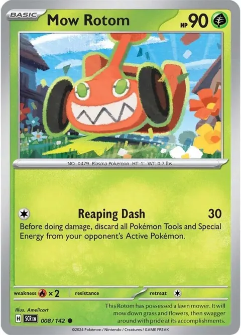 Mow Rotom #008/142 Reverse Holofoil Pokémon card from Stellar Crown