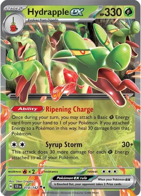 Hydrapple ex #014/142 Holofoil Pokémon card from Stellar Crown