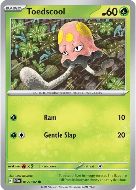 Toedscool #017/142 Reverse Holofoil Pokémon card from Stellar Crown