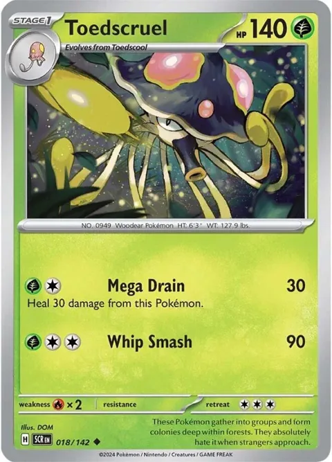 Toedscruel #018/142 Pokémon card from Stellar Crown