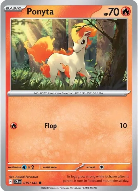 Ponyta #019/142 Reverse Holofoil Pokémon card from Stellar Crown