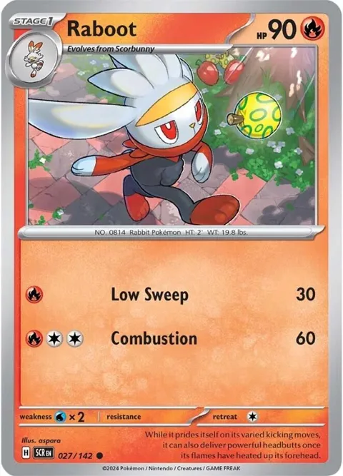 Raboot #027/142 Pokémon card from Stellar Crown