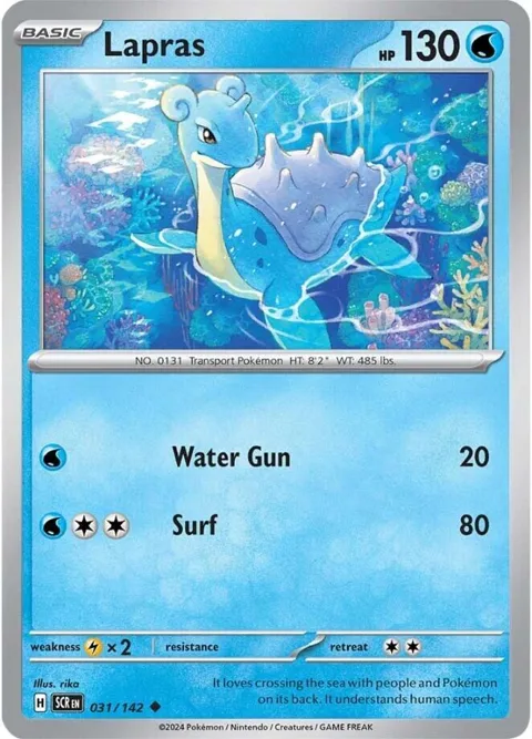 Lapras #031/142 Pokémon card from Stellar Crown