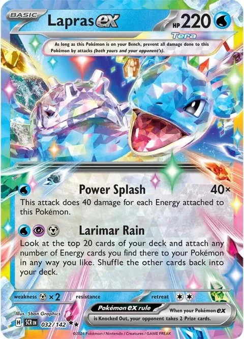 Lapras ex #032/142 Holofoil Pokémon card from Stellar Crown