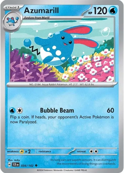 Azumarill #034/142 Pokémon card from Stellar Crown