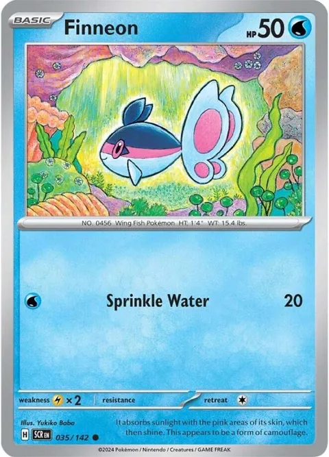 Finneon #035/142 Pokémon card from Stellar Crown