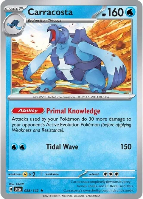Carracosta #038/142 Holofoil Pokémon card from Stellar Crown